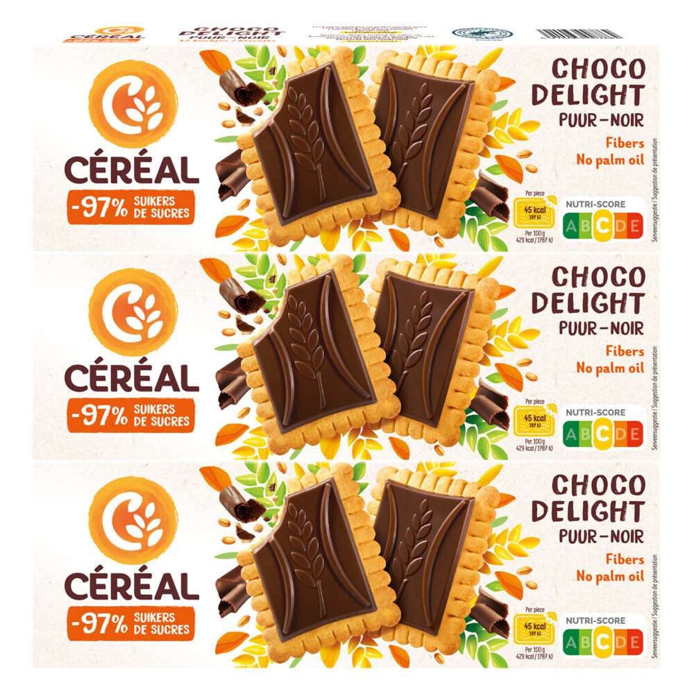 3x Céréal Koekjes Choco Delight 126 Gr