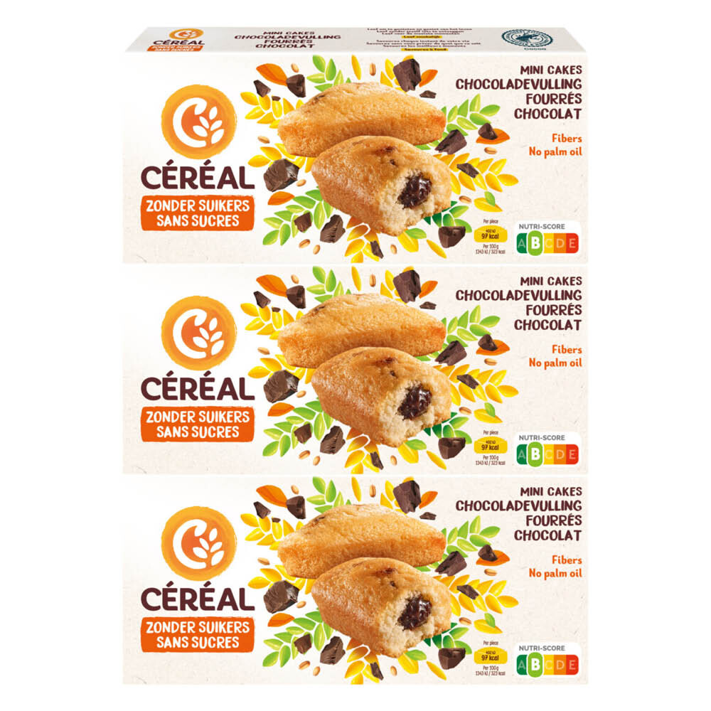 3x Céréal Mini Cakes Chocoladevulling 150 Gr