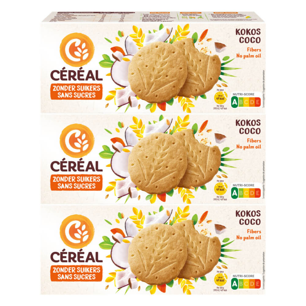 3x Céréal Kokoskoekjes 132 Gr