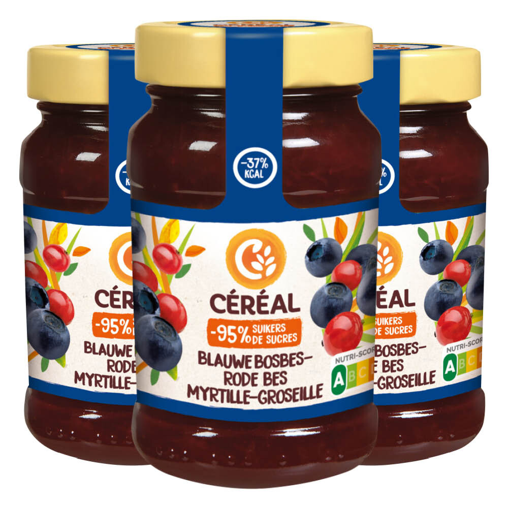 3x Céréal Jam Bosbes & Rode Bes 270 gr