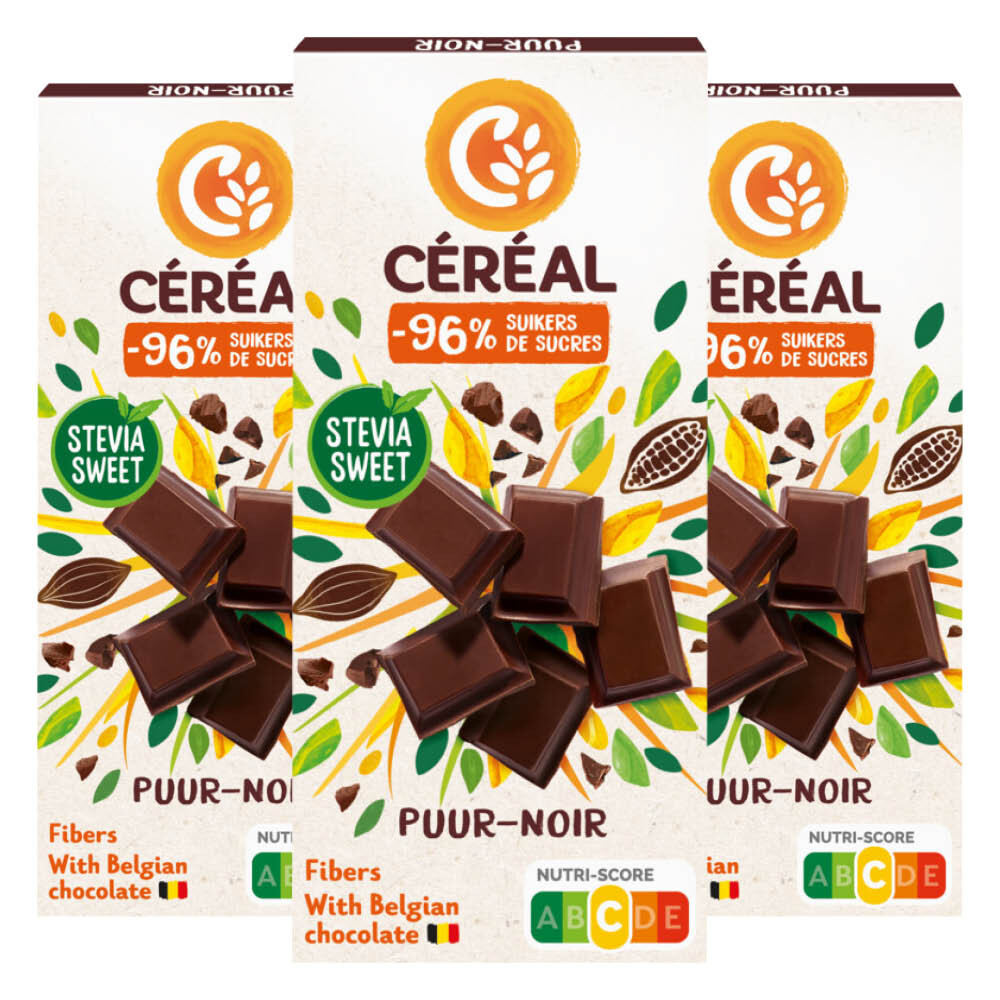 3x Céréal Chocoladetablet Puur 85 gr
