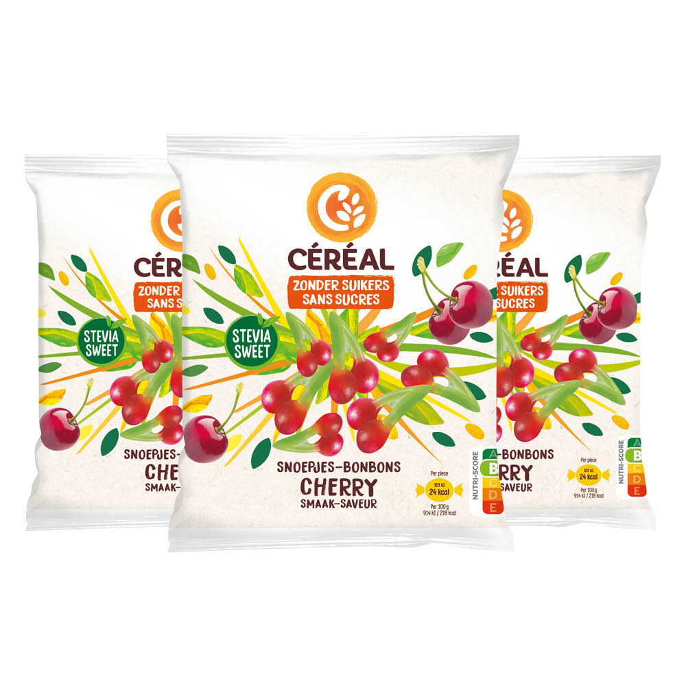 3x Céréal Snoepjes Kers 120 gr