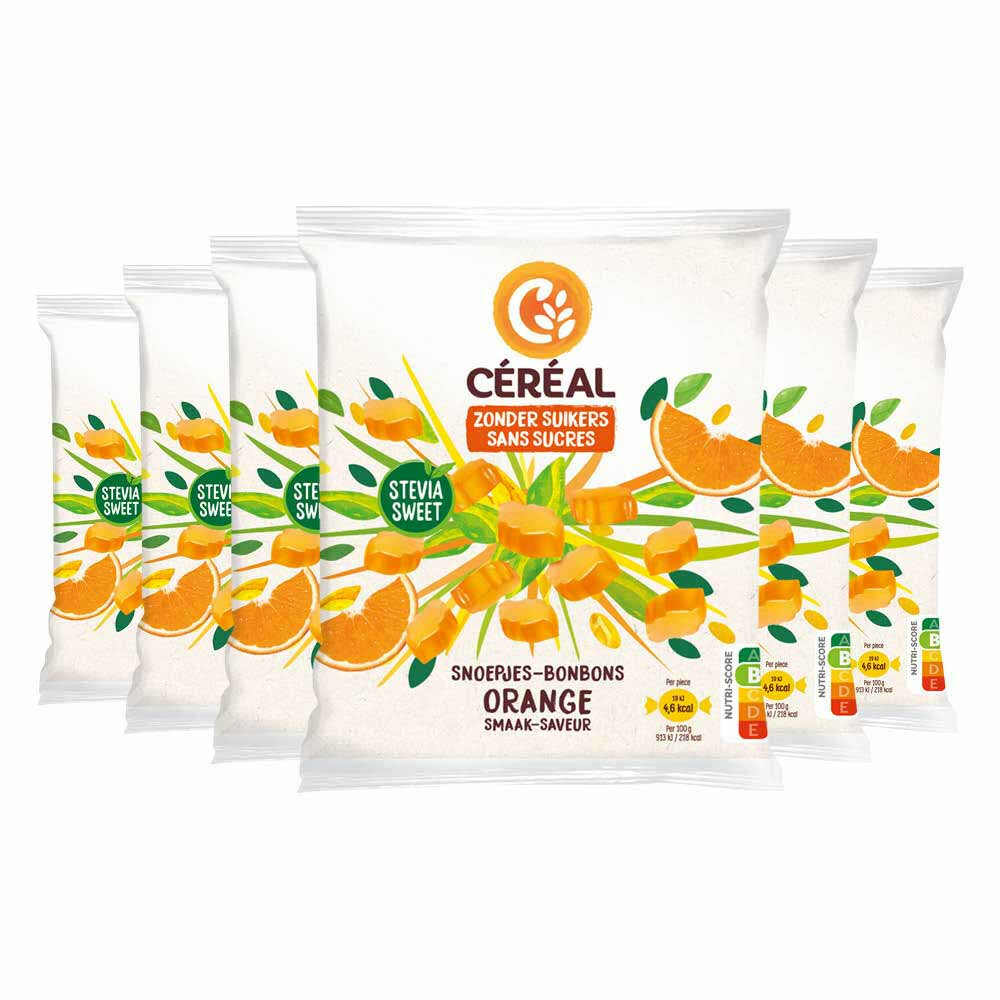 6x Céréal Snoepjes Sinaasappel 120 gr