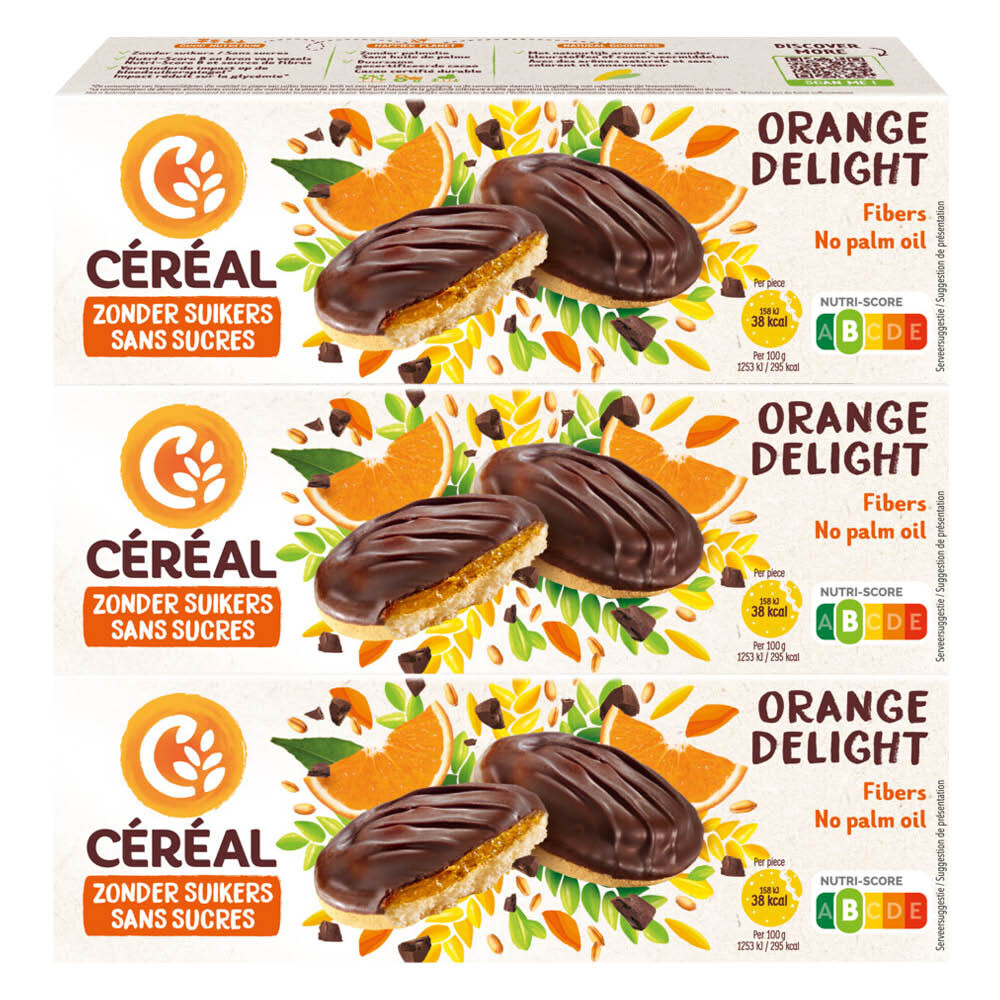 3x Céréal Zachte Koekjes Sinaasappel Delight 140 gr