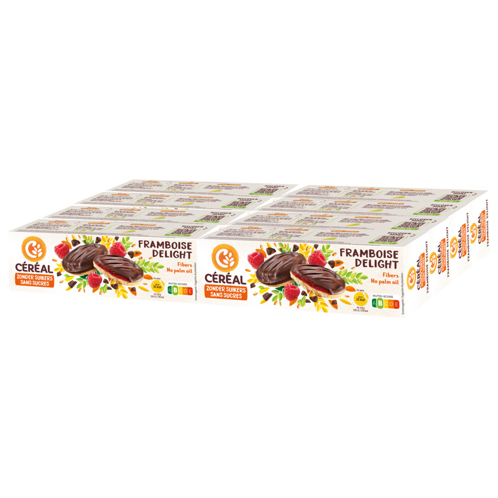 8x Céréal Zachte Koekjes Framboos Delight 140 gr