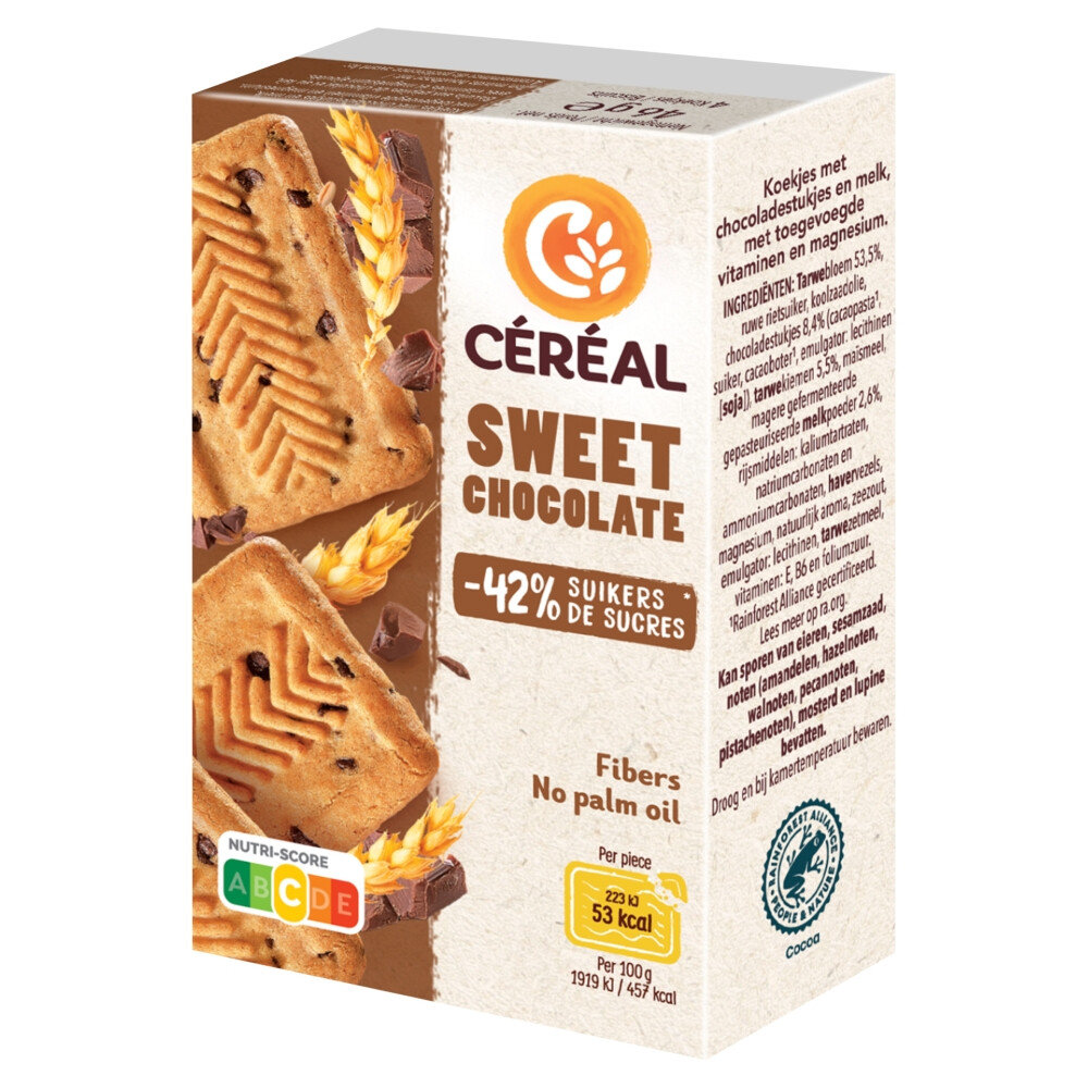 6x Céréal Healthier Indulgence Koekjes Sweet Chocolate 46 gr
