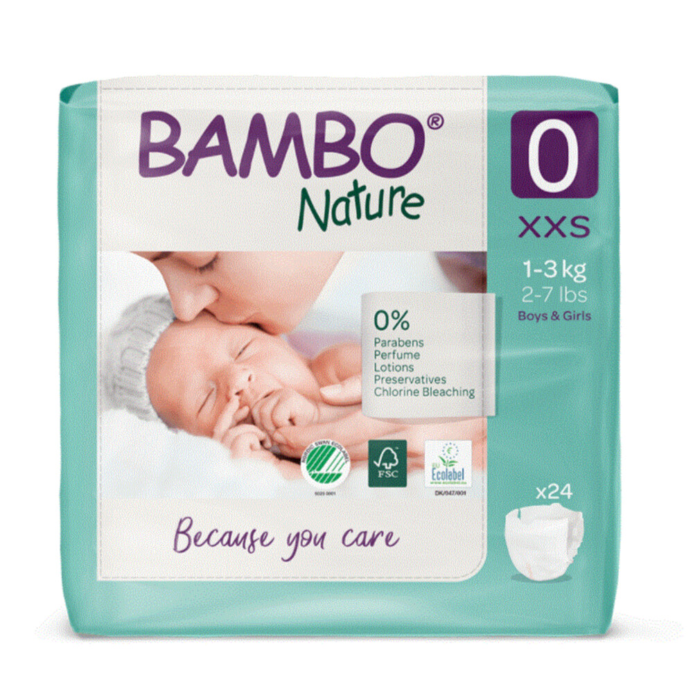 2x Bambo Nature Luiers Maat 0 (1-3 kg) 24 stuks