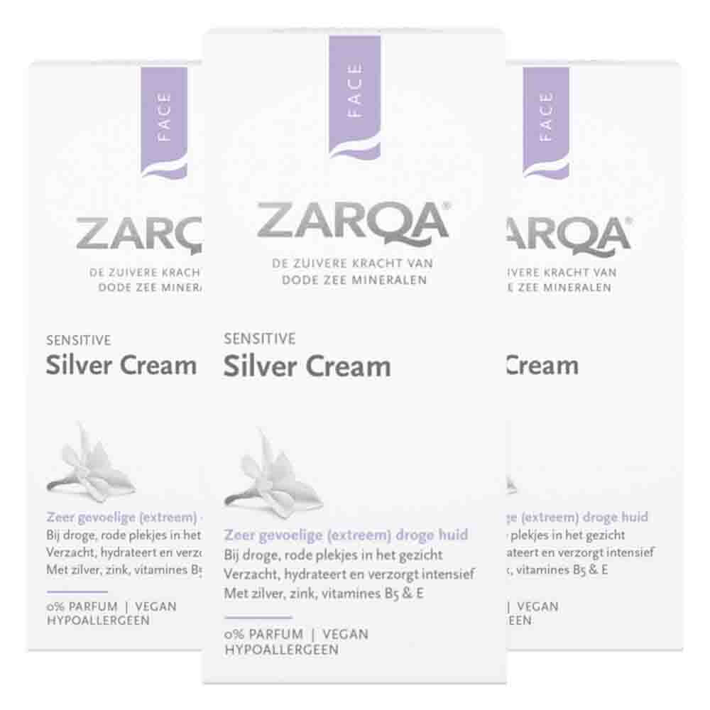 3x Zarqa Sensitive Silver Cream 30 ml