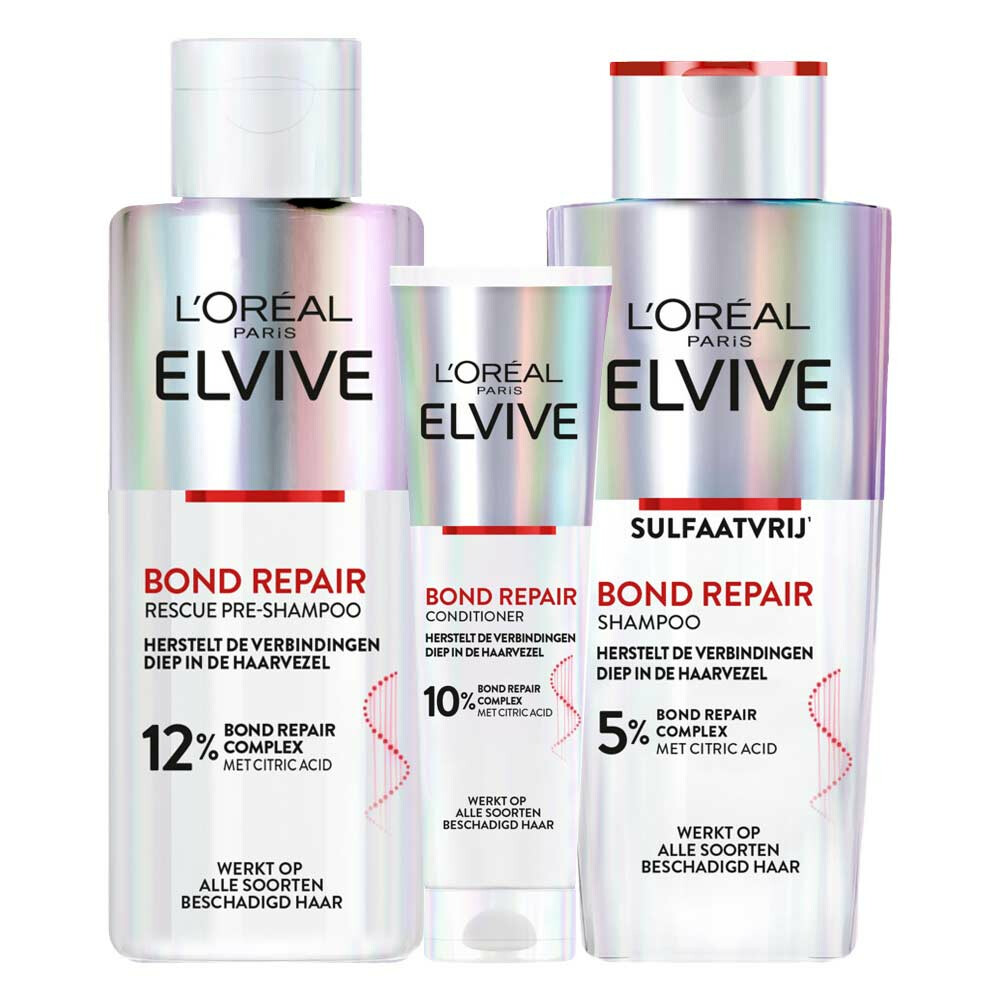 Elvive Bond Repair Shampoo, Pre-Shampoo&Conditioner Pakket