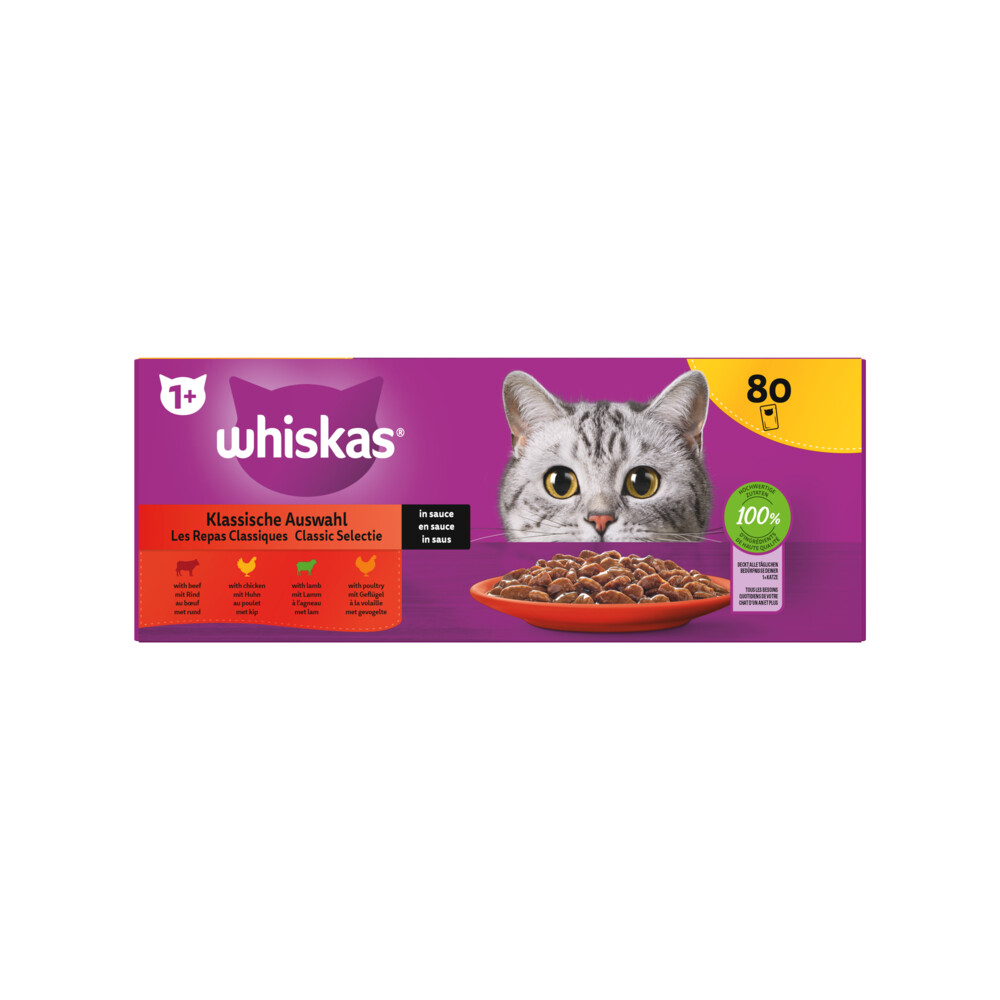 Whiskas Adult Multipack Classic Selectie in Saus 80 x 85 gr