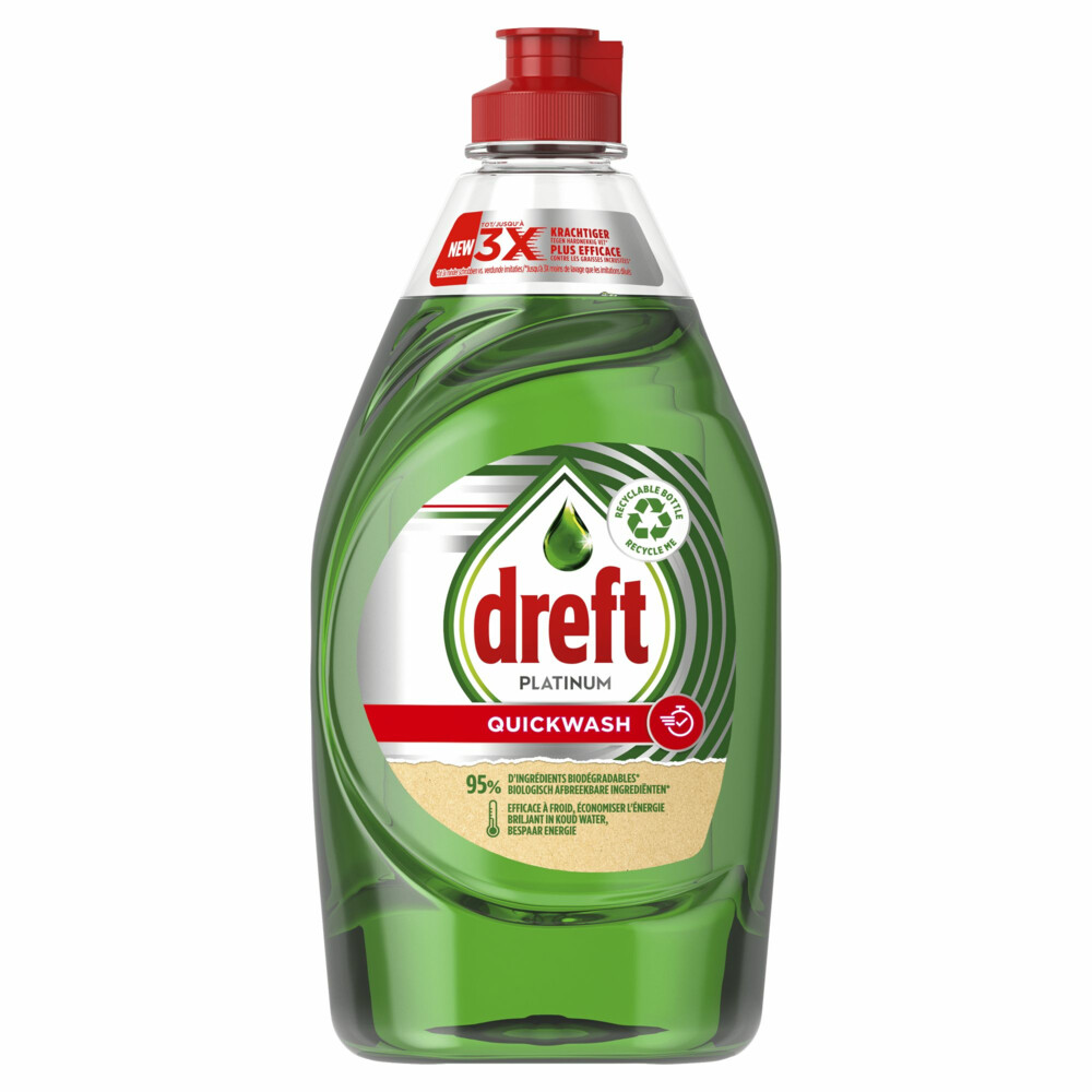 10x Dreft Platinum Quickwash Afwasmiddel Original 430 ml