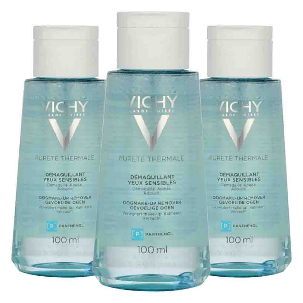 3x Vichy Purete Thermale Eye Make-Up Remover 100 ml