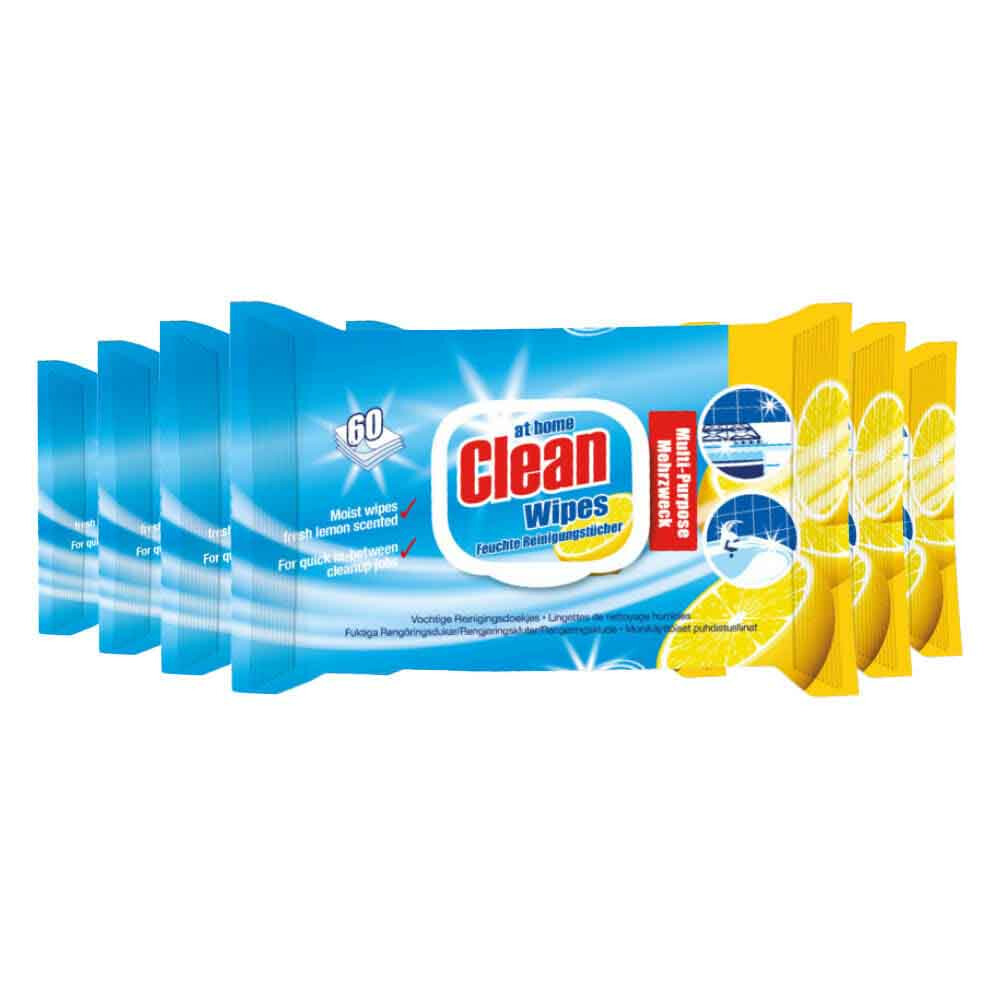 6x At Home Multi Purpose Reinigingsdoekjes Lemon 55 stuks