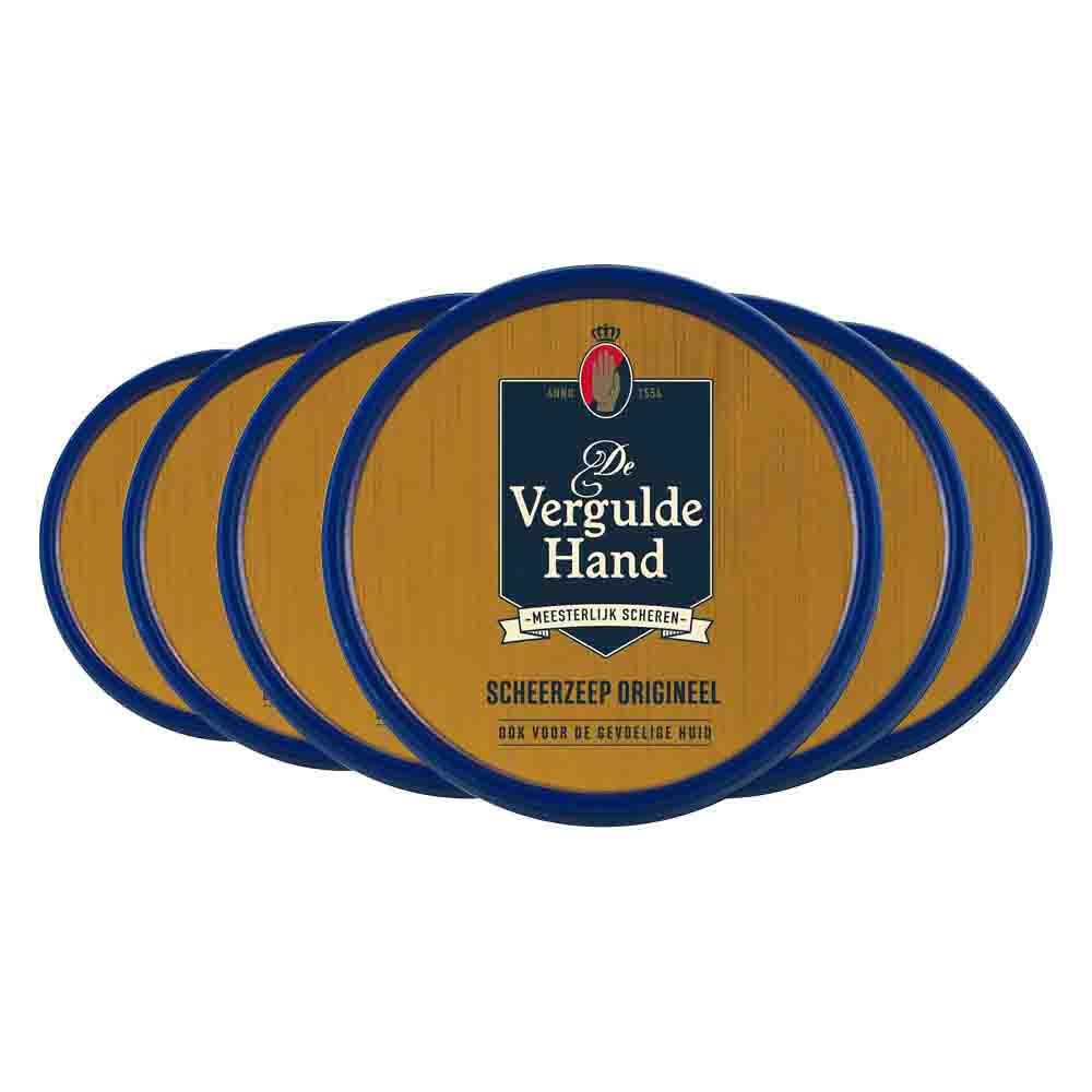 6x Vergulde Hand Scheerzeep Original 75 gr