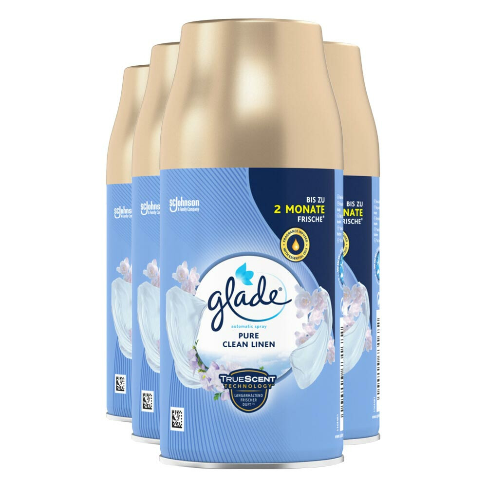 4x Glade Automatic Spray Navulling Pure Clean Linen 269 ml