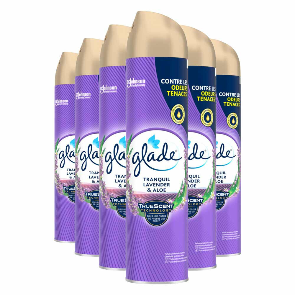 6x Glade Luchtverfrisser Spray Tranquil Lavender&Aloe 300 ml