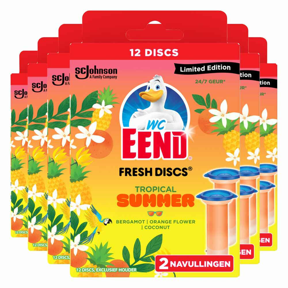 6x WC Eend Fresh Discs Tropical Summer 72 ml