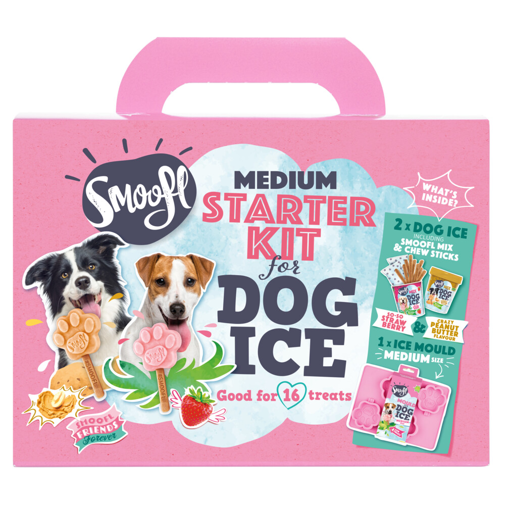 Smoofl Honden Ijs Startersset Hondensnacks Aardbei Pindakaas 250x120x180 mm 530 g Aanvullend Diervoe