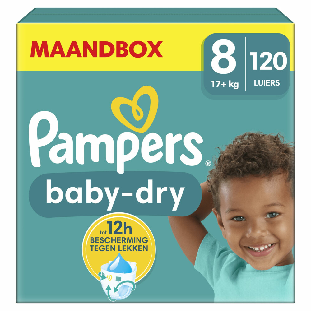 Pampers Baby Dry Luiers Maat 8 (17 kg+) 120 stuks