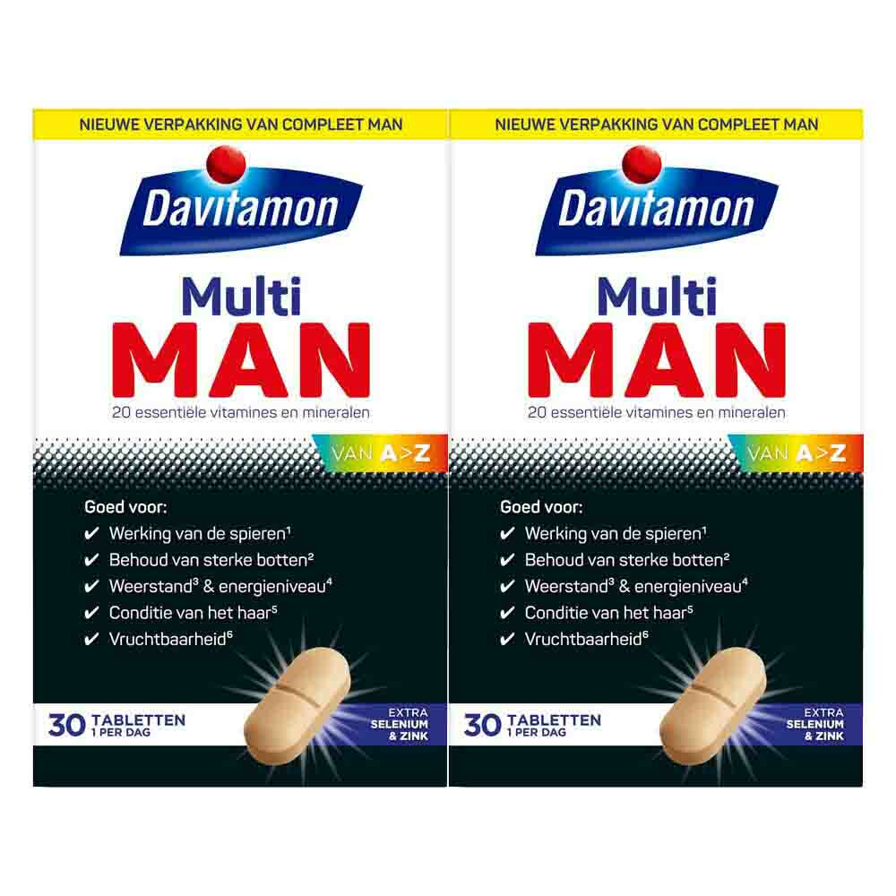 2x Davitamon Compleet Man 30 tabletten