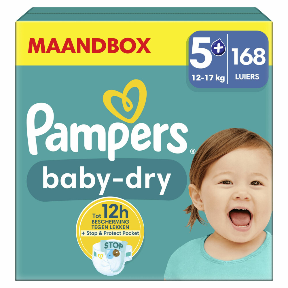 wenselijk ethiek Annoteren Pampers Baby Dry Luiers Maat 5+ (12-17 kg) 168 stuks | Plein.nl