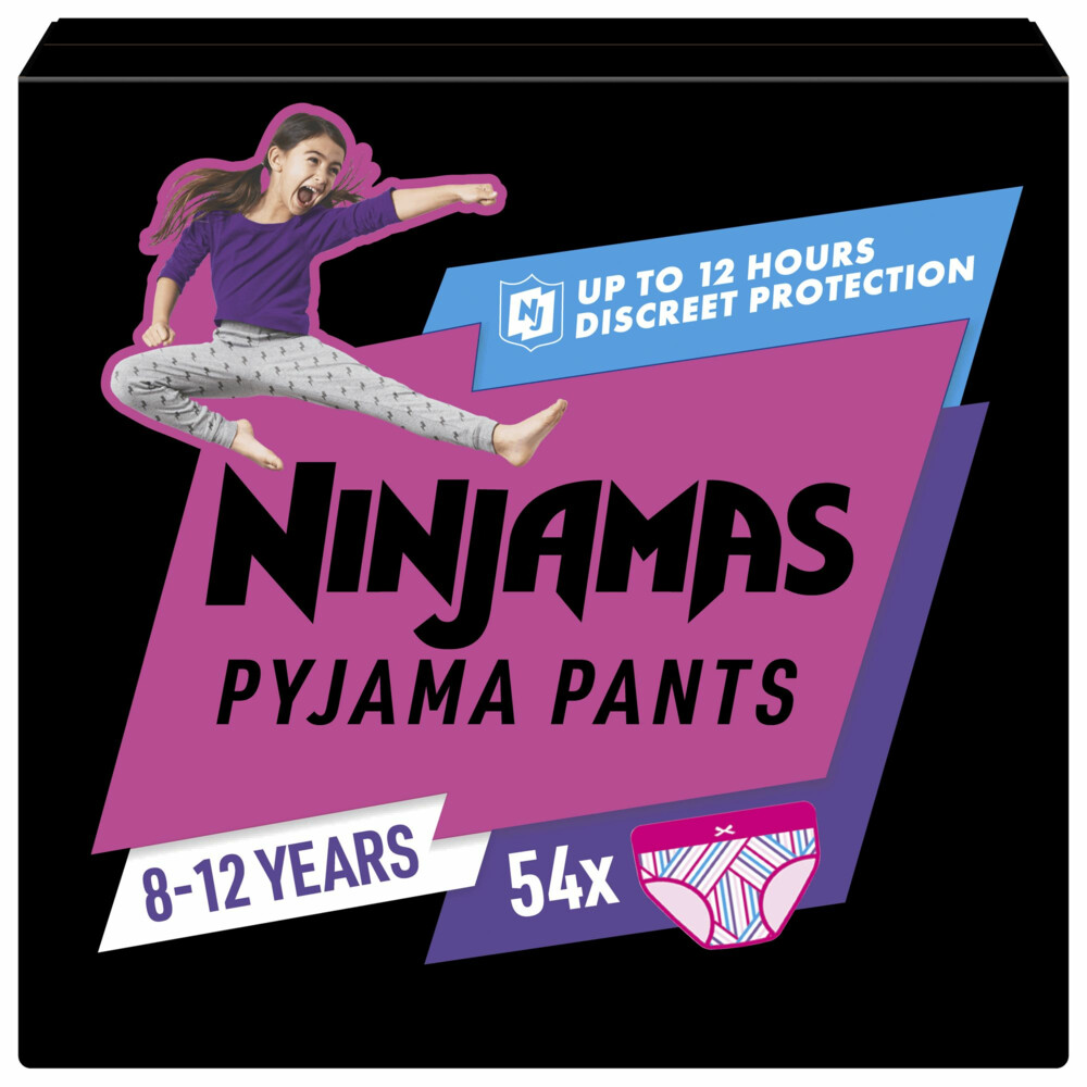 Pellen voorwoord demonstratie Pampers Ninjamas Maat 8 (8-12 jaar) Meisje 54 stuks | Plein.nl