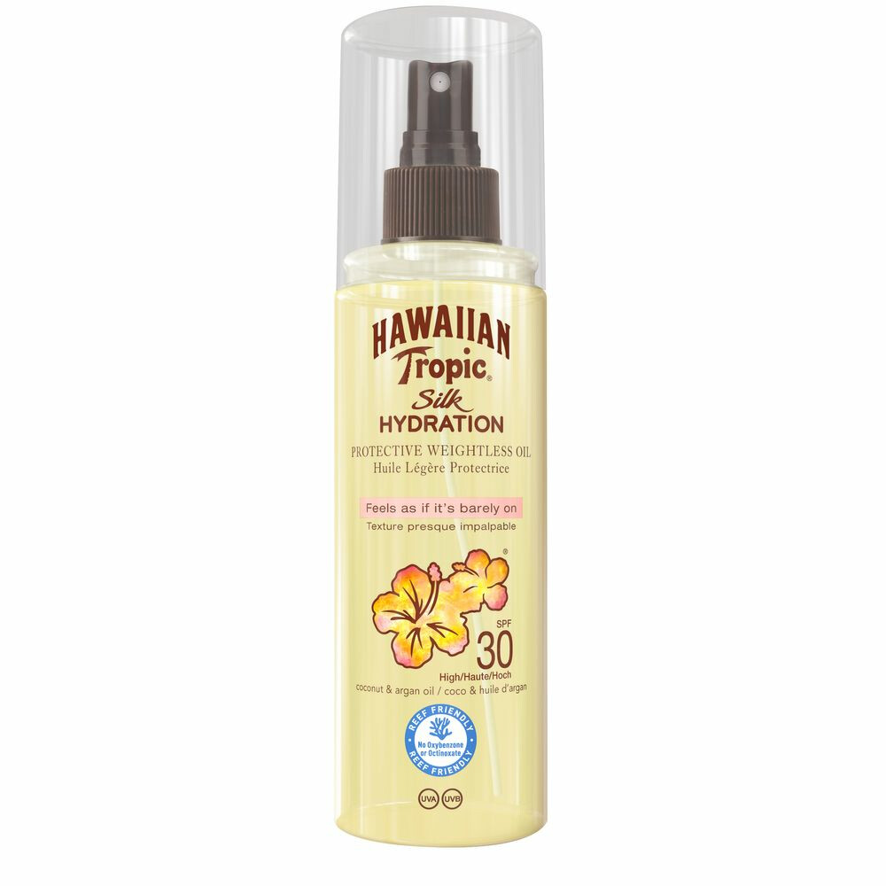 2x Hawaiian Tropic Silk Hydration Protect Weightless Oil SPF 30 148 ml