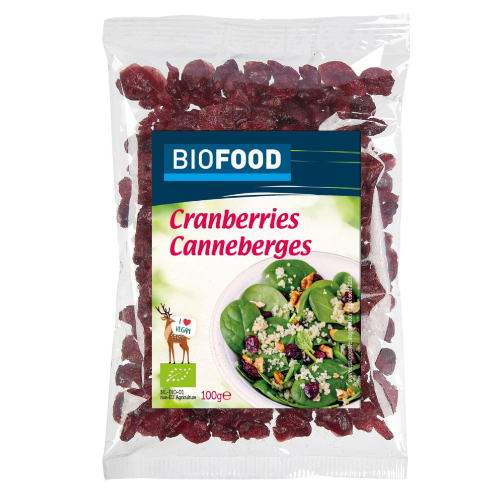 3x Damhert Biofood Cranberries BIO 100 gr