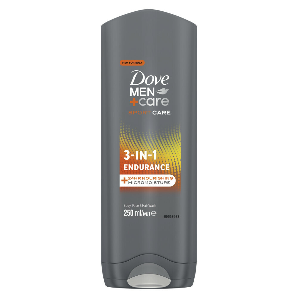 Dove Men+Care Sport Endurance+Comfort 3-in-1 Body, Face&Hair Wash 250 ml