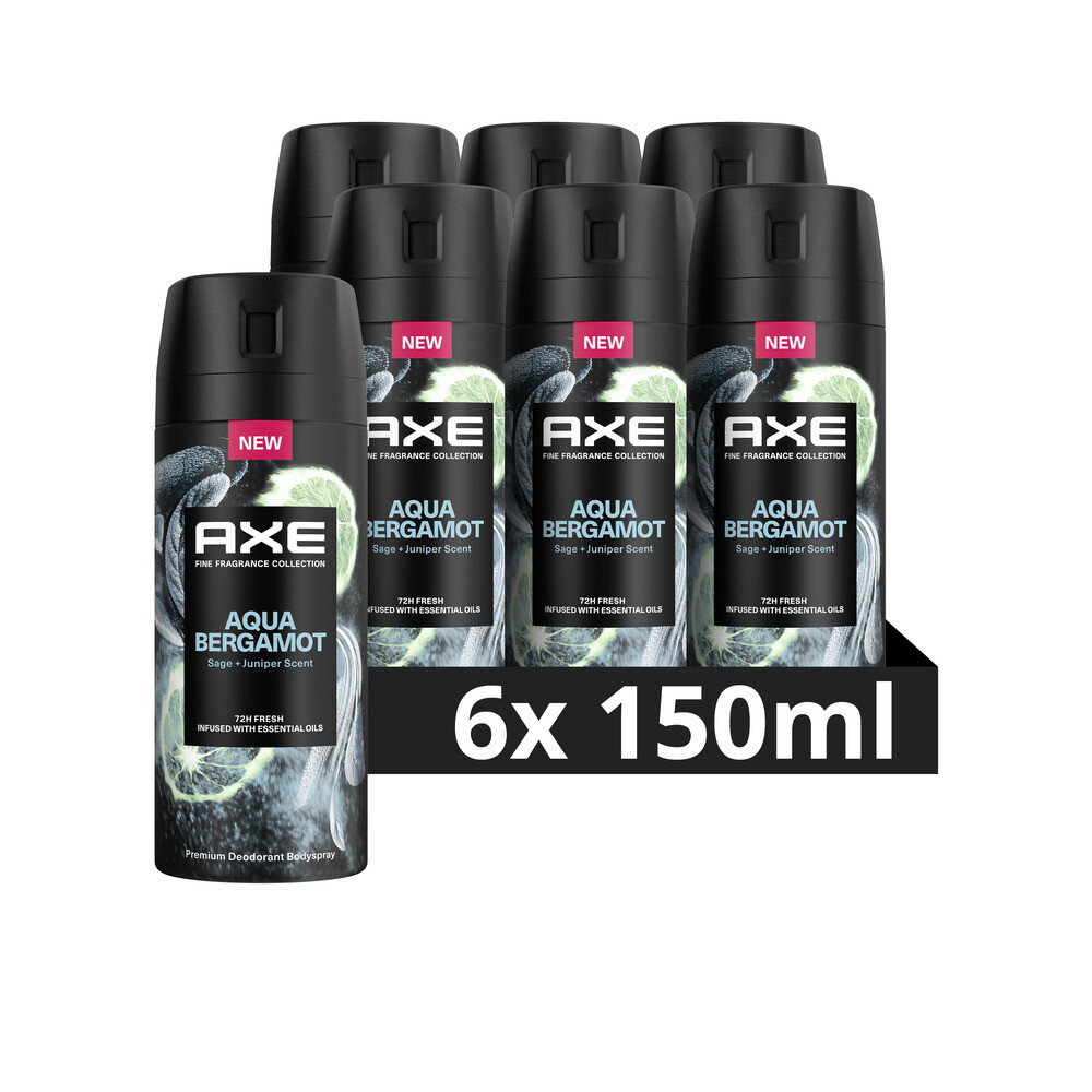 6x Axe Deodorant Bodyspray Aqua Bergamot 150 ml