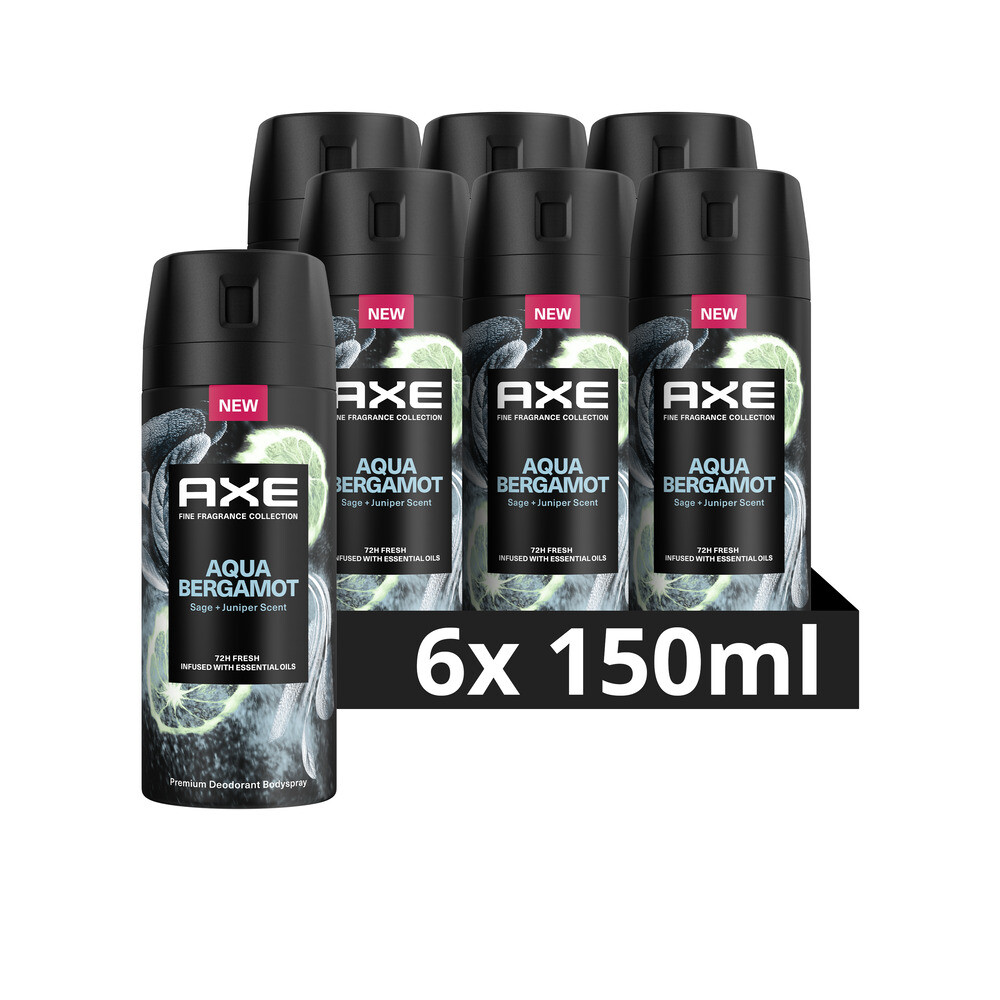 6x Axe Deodorant Aqua Bergamot 150 ml