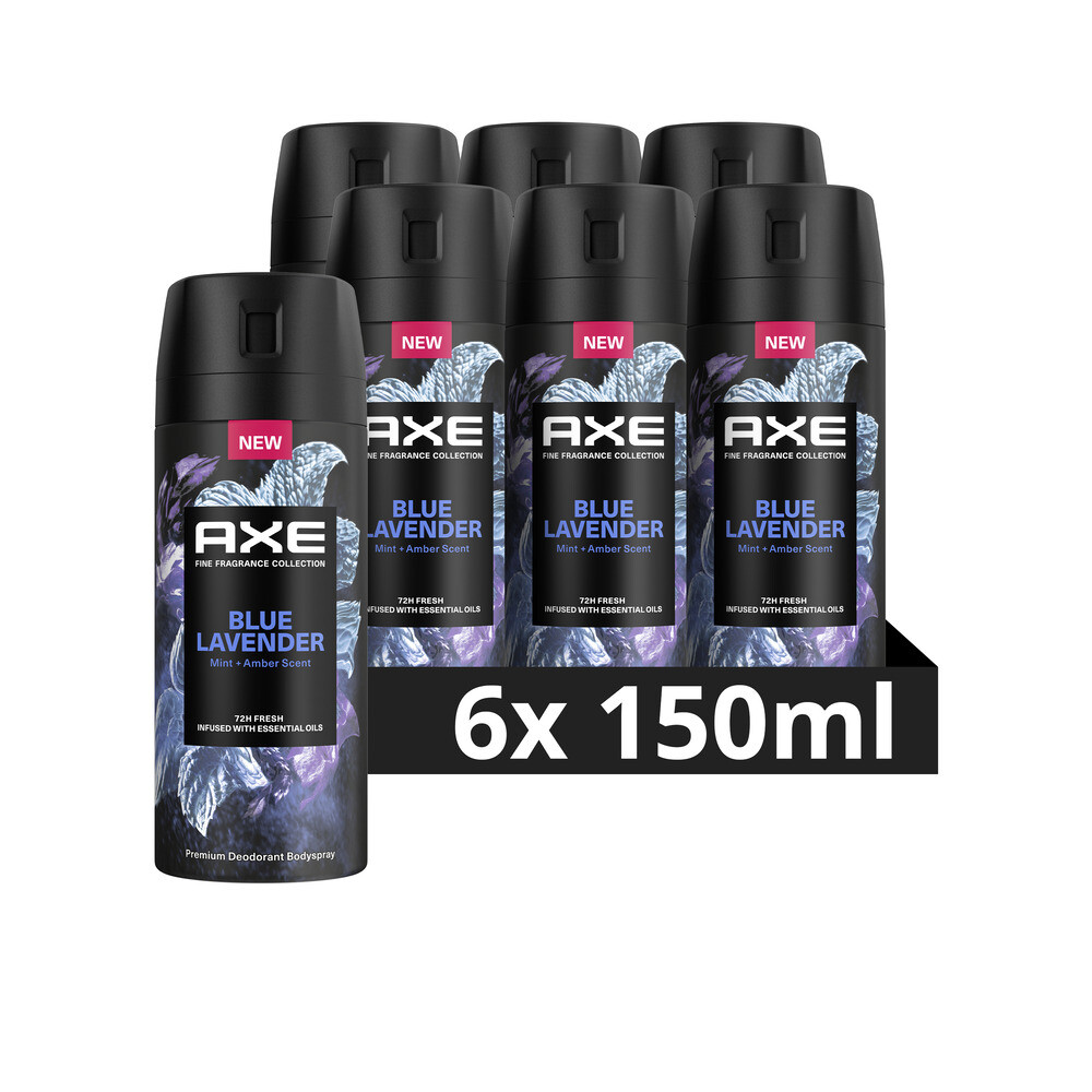 6x Axe Deodorant Blue Lavender 150 ml