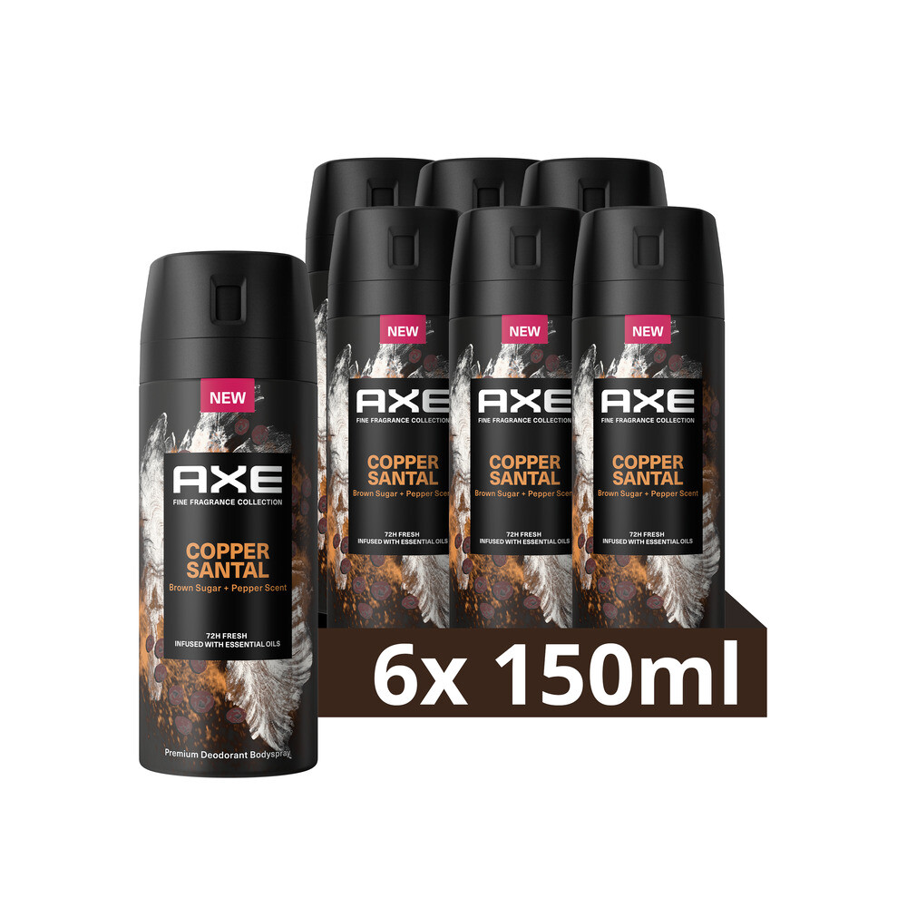 6x Axe Deodorant Copper Santal 150 lm