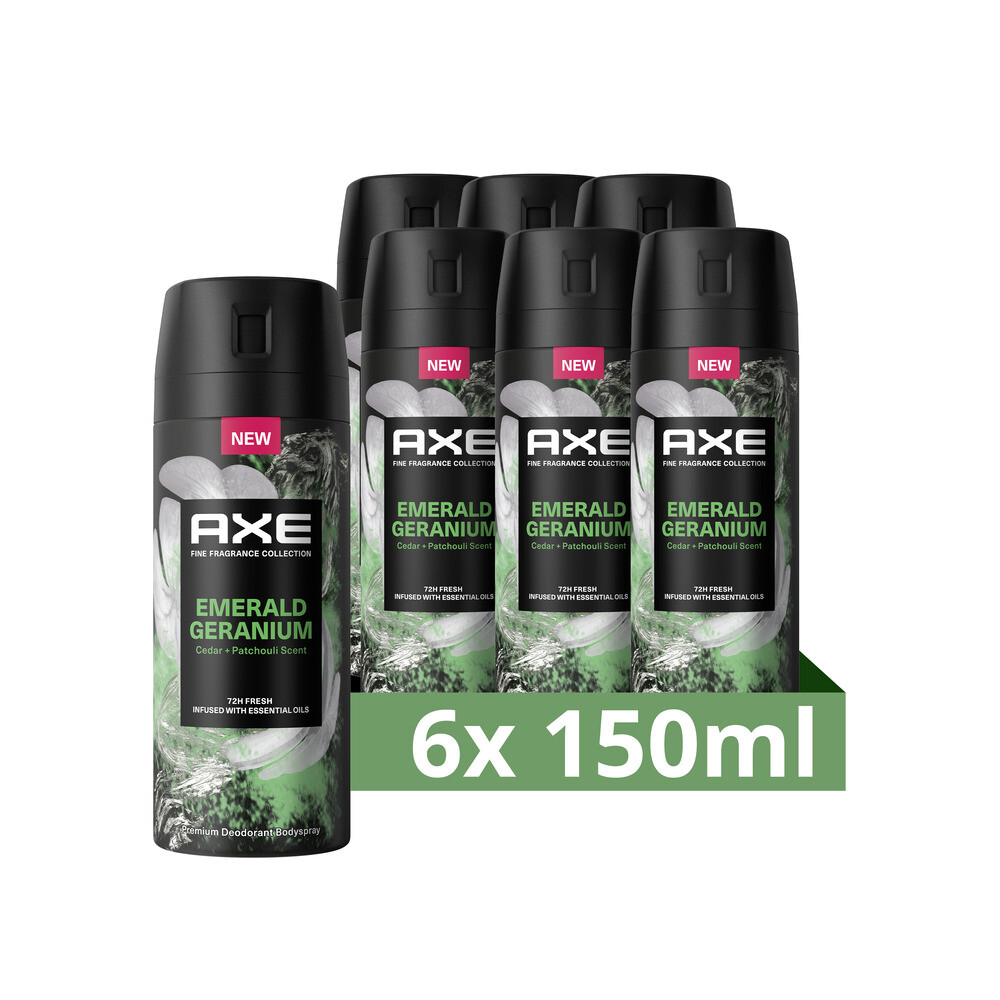 6x Axe Deodorant Emerald Geranium 150 ml