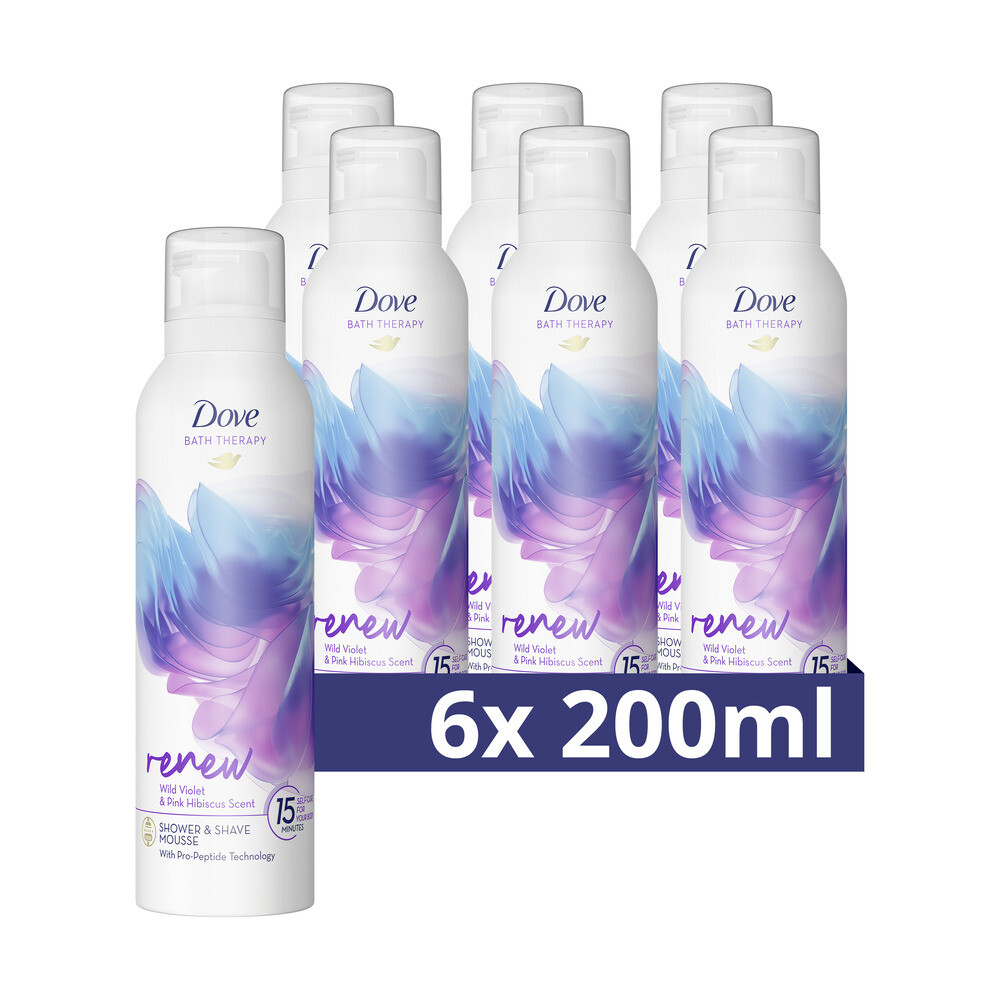 6x Dove Bath Therapy Renew Douche-&Scheerschuim 200 ml