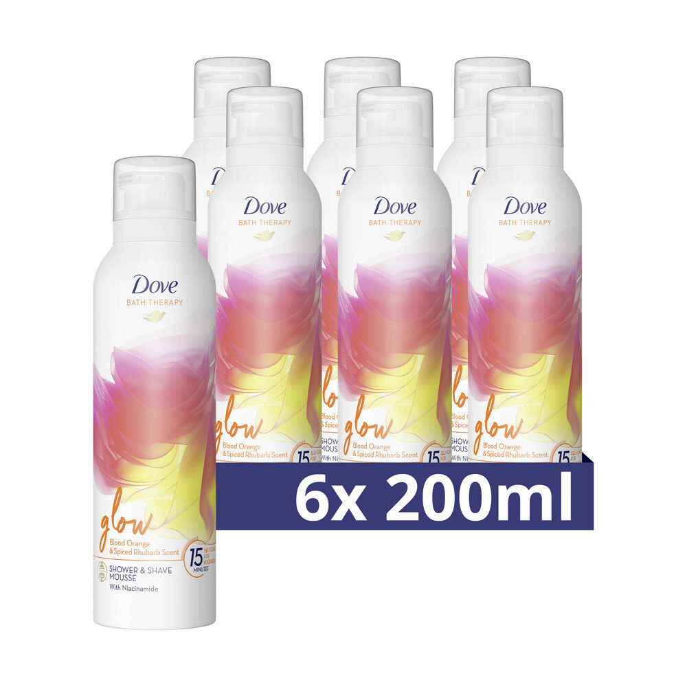 6x Dove Bath Therapy Glow Douche-&Scheerschuim 200 ml