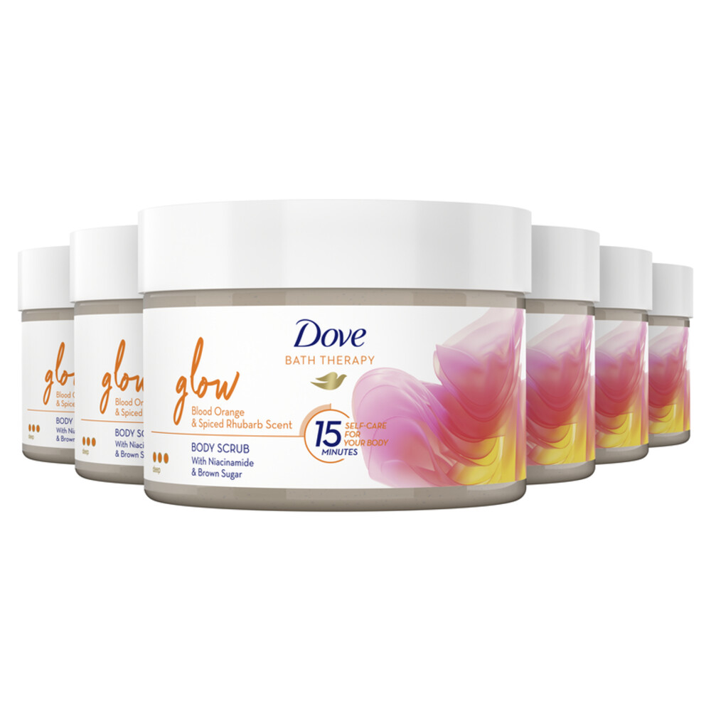 6x Dove Bath Therapy Glow Bodyscrub 295 ml