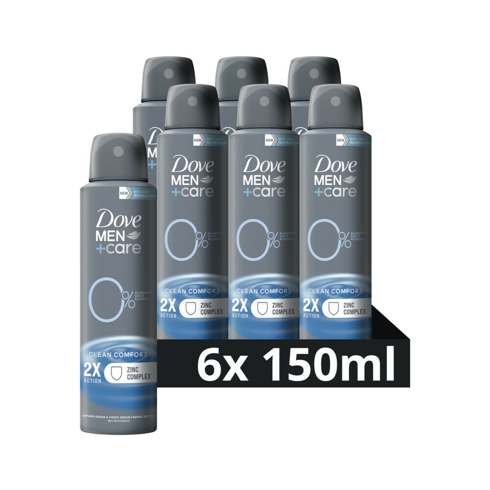 6x Dove Deodorant Men+ Care 0% 150 ml