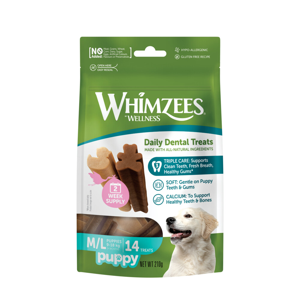 6x Whimzees Week Bag Puppy Kauwsnack M - L 14 stuks