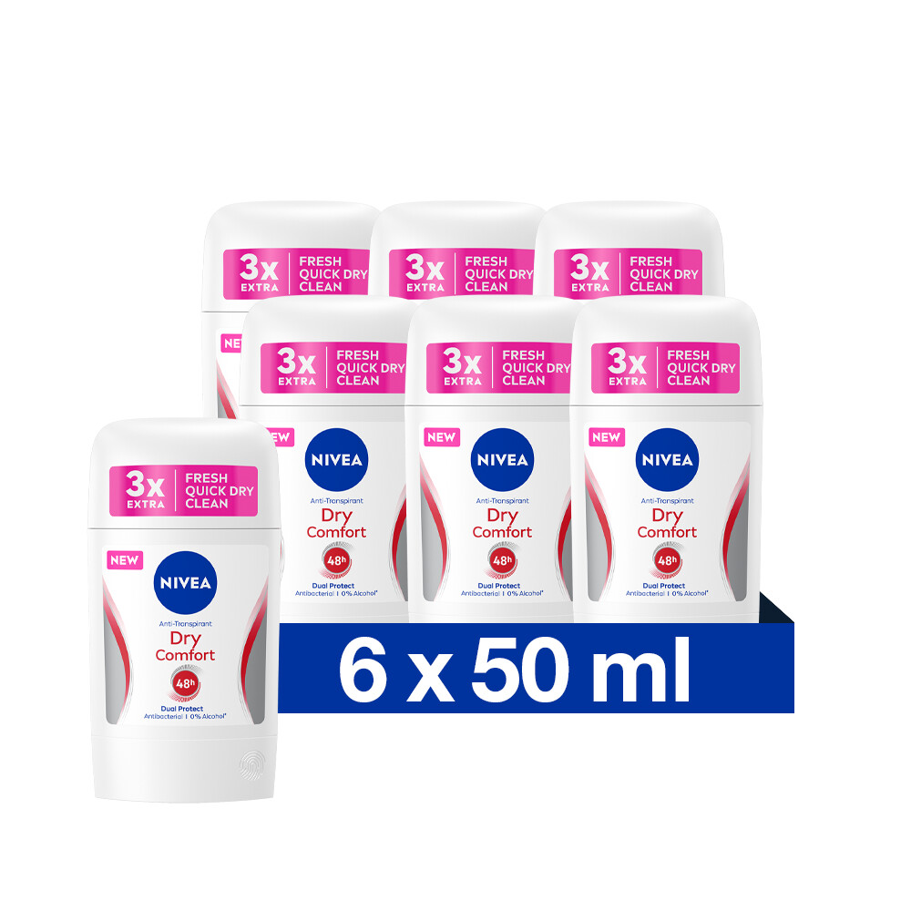 6x Nivea Deodorant Stick Dry Comfort 40 ml