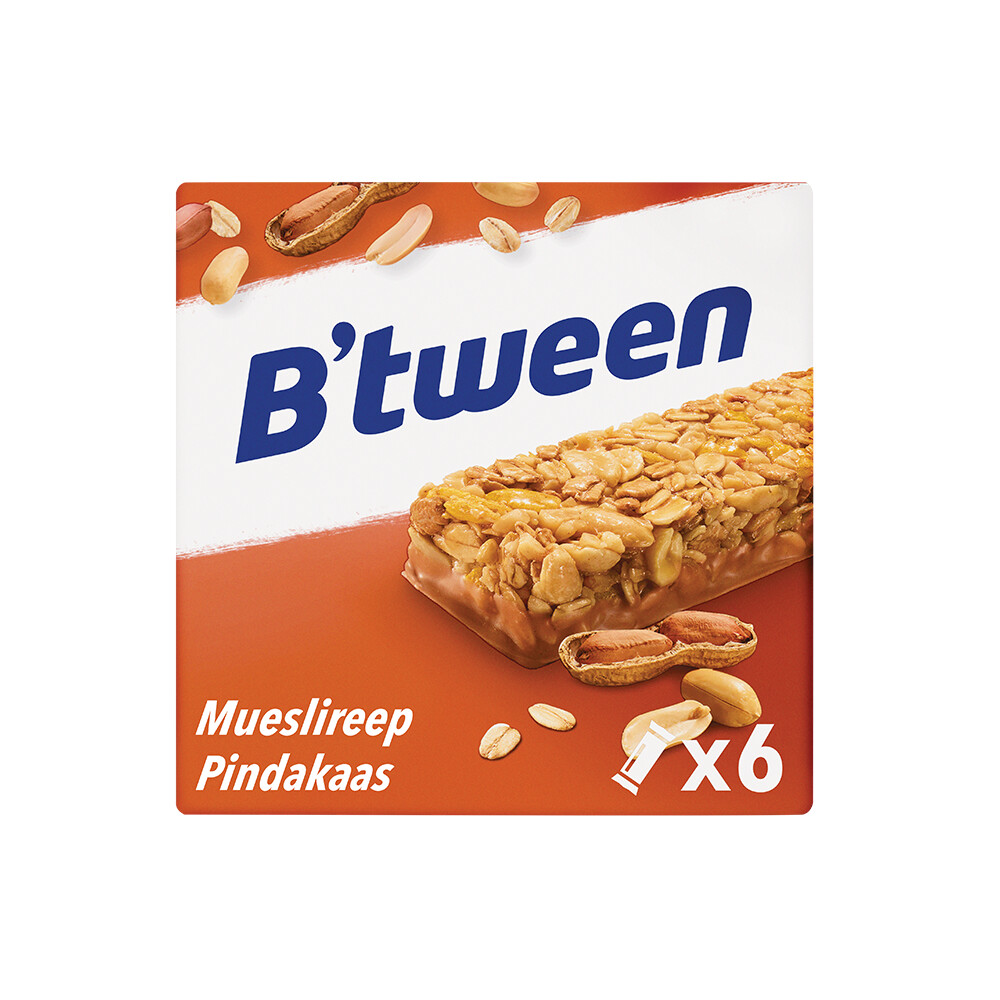 Hero B'tween Mueslireep Pindakaas 6x25gr