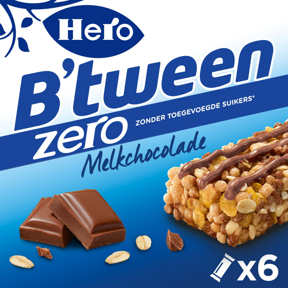 Hero B'tween Mueslireep Zero Melkchocolade 6x20gr