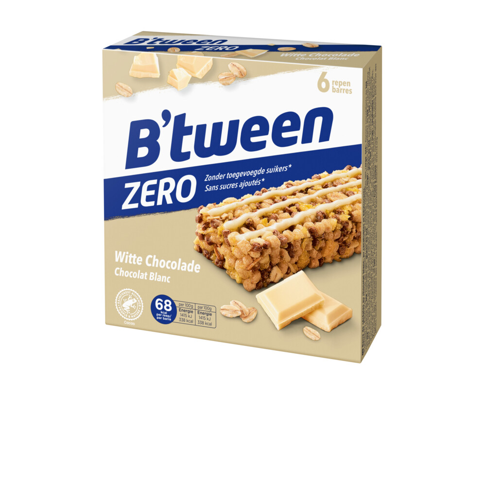 Hero B'tween Mueslireep Zero Witte Chocolade 6x20 gr