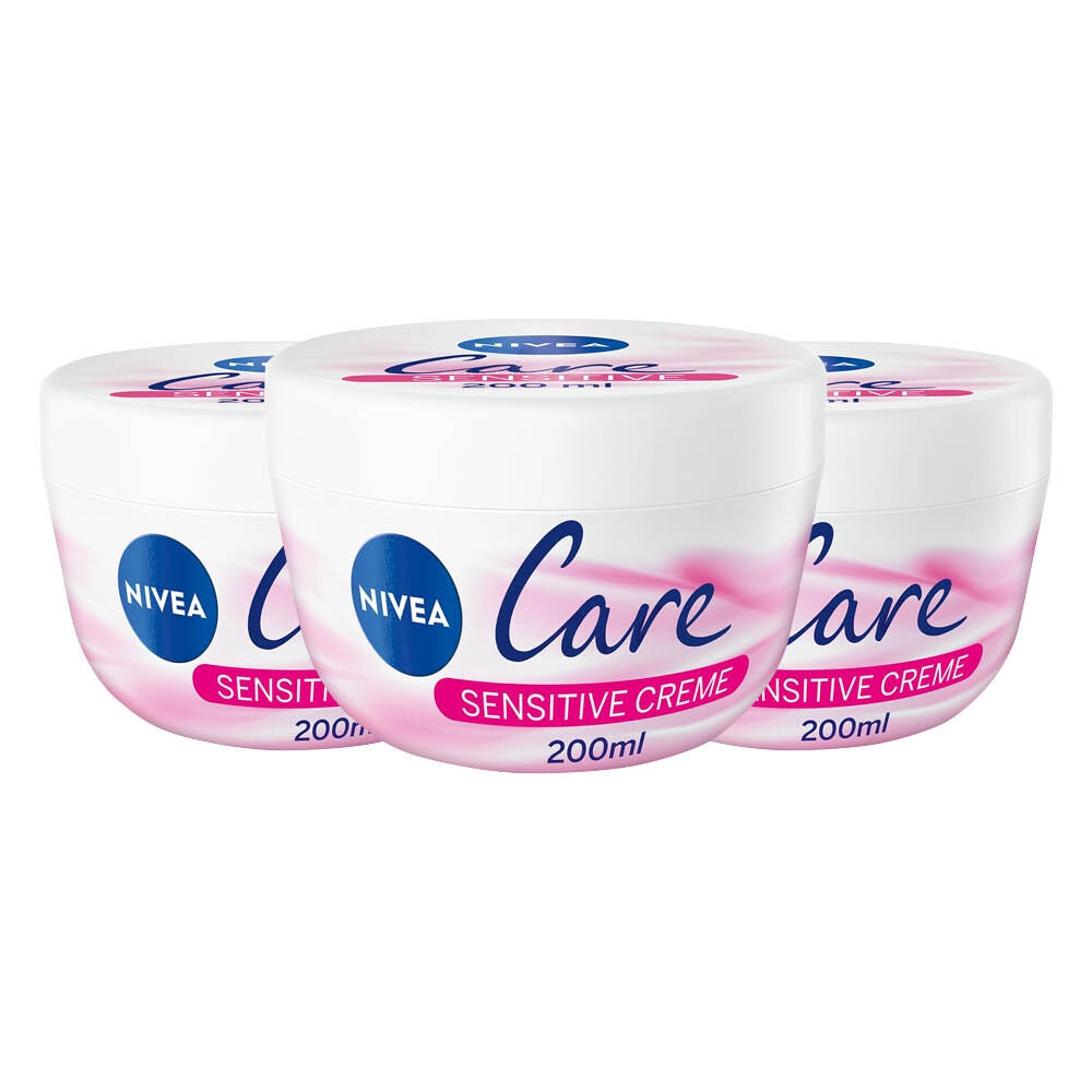 3x NIVEA Care Bodycrème Sensitive 200 ml