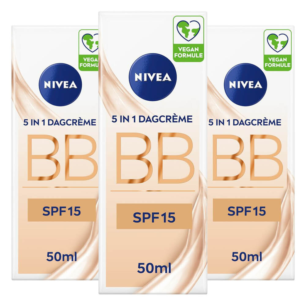 3x NIVEA BB Cream Dagcrème SPF 15 Light 50 ml