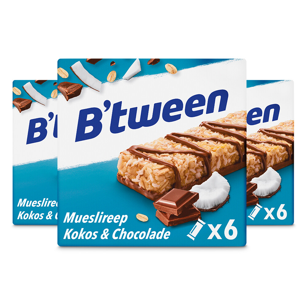 3x Hero B'tween Mueslireep Kokos 6x25 gr