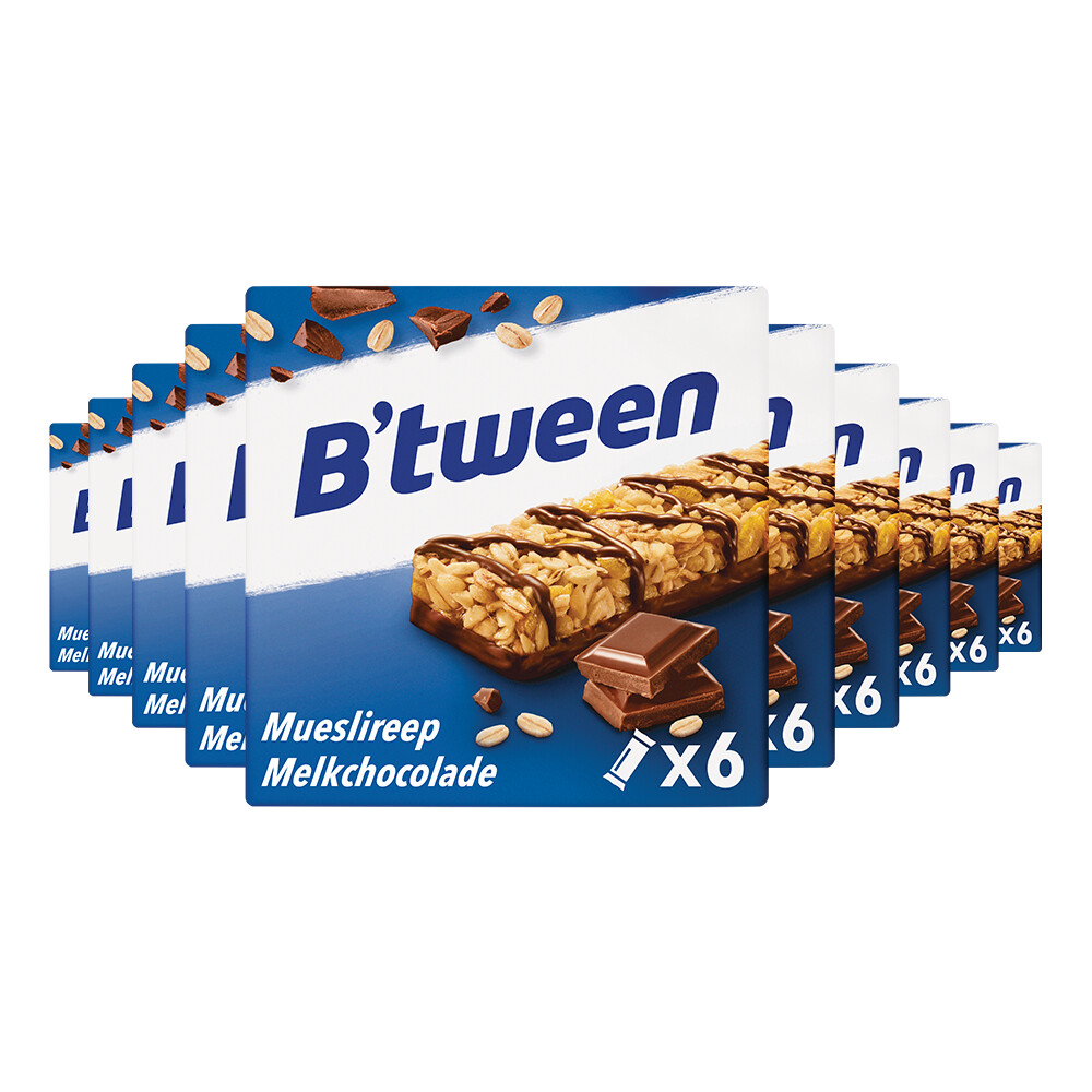 10x Hero B'tween Mueslireep Melkchocolade 6x25 gr