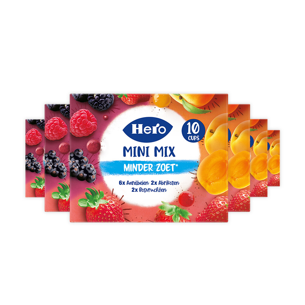 6x Hero Jam Minder Zoet Variatie Cups 10x20 gr
