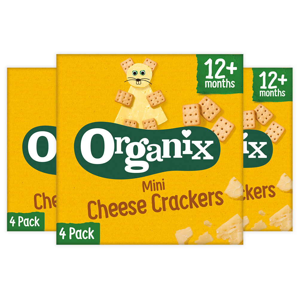 3x Organix Knabbels Mini Cheese Crackers 12+m 4 x 20 gr