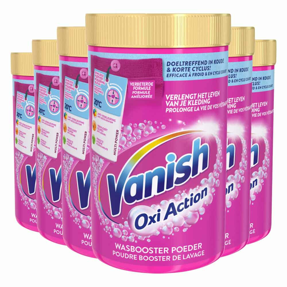 6x Vanish Oxi Action Wasbooster Poeder Gekleurde en Witte Was 1500 gr